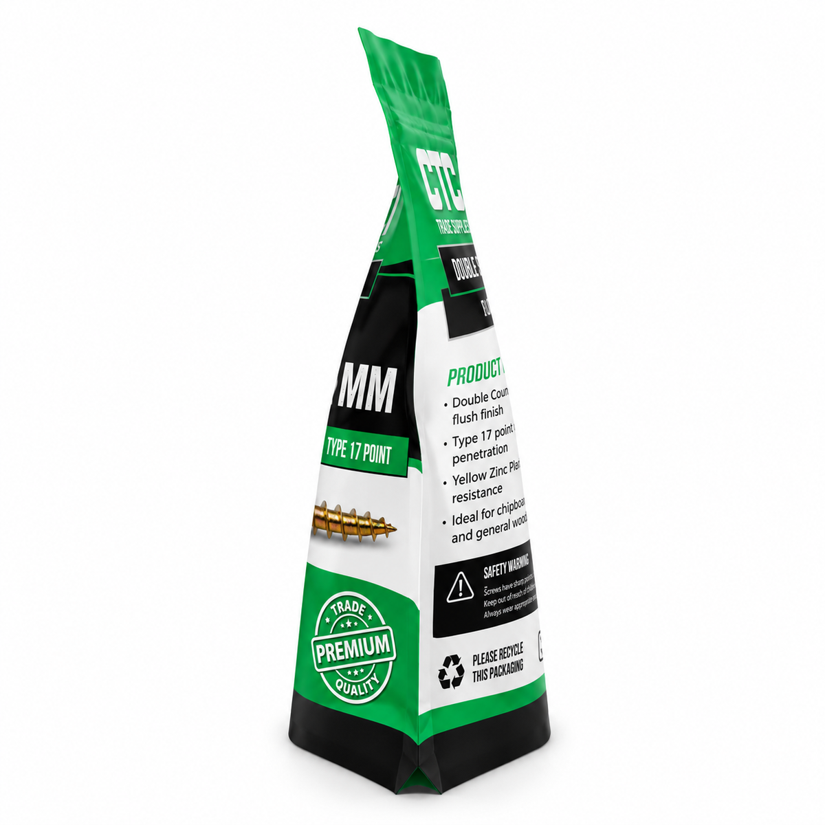5.0 × 80mm Wood Screws – 100 Pack